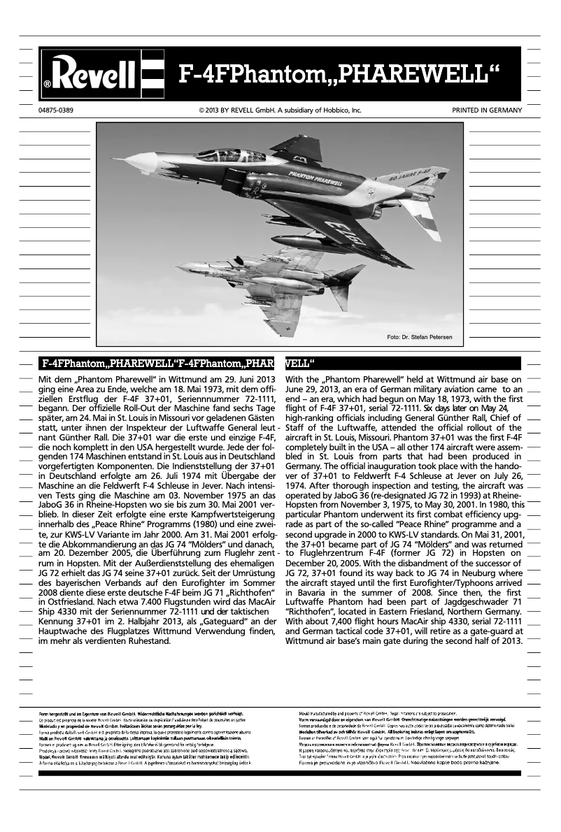 Imagen de la primera página del manual del dispositivo F-4F Phantom PHAREWELL