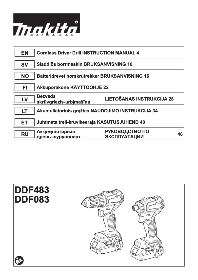 Página 1 del manual Manual de usuario Makita DDF083
