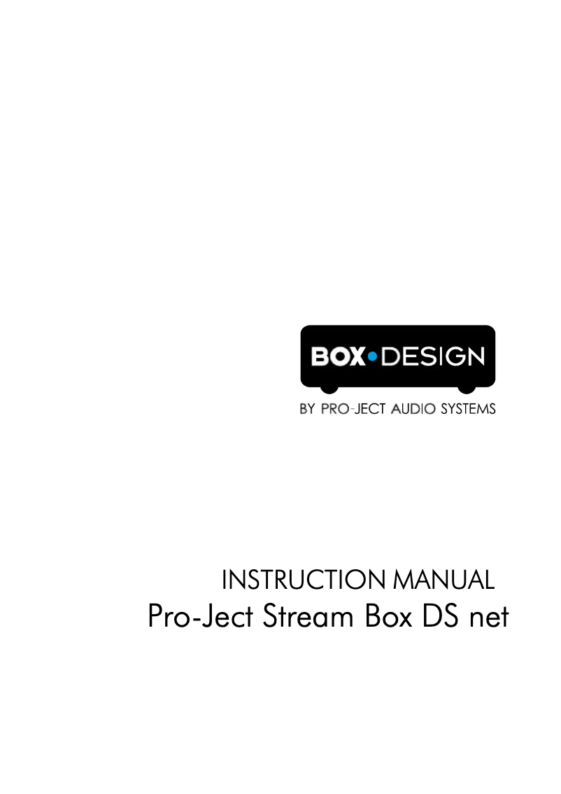 Página nº 1 - Manual de usuario Pro-Ject Stream Box DS net