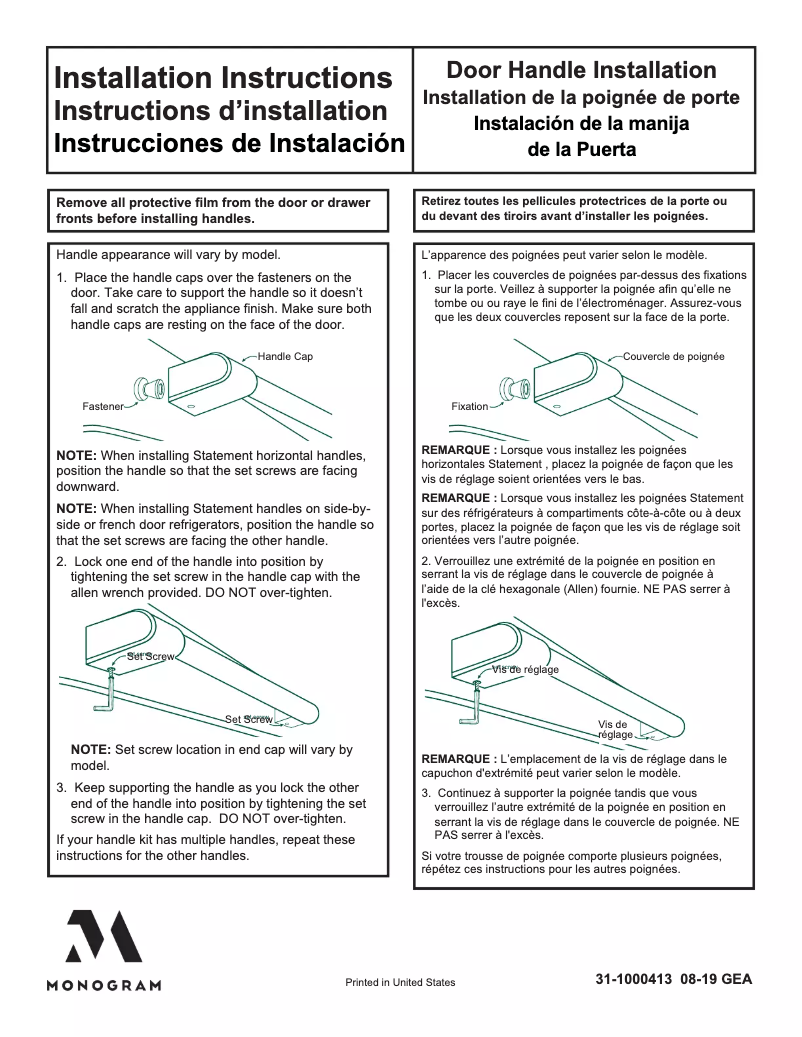 Imagen de la primera página del manual del dispositivo ZKGC3H3CNSS