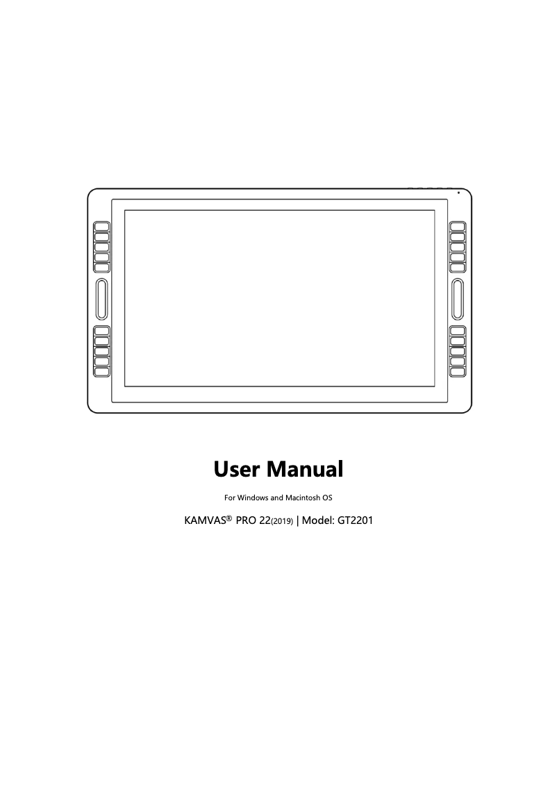 Imagen de la primera página del manual del dispositivo Kamvas Pro 22