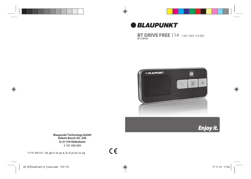 Página 1 del manual Manual de usuario Blaupunkt BT Drive Free 114