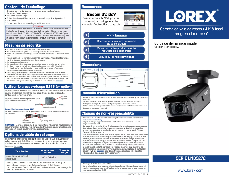 Página nº 1 - Manual de usuario Lorex LNB9272S