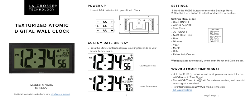Imagen de la primera página del manual del dispositivo M78786