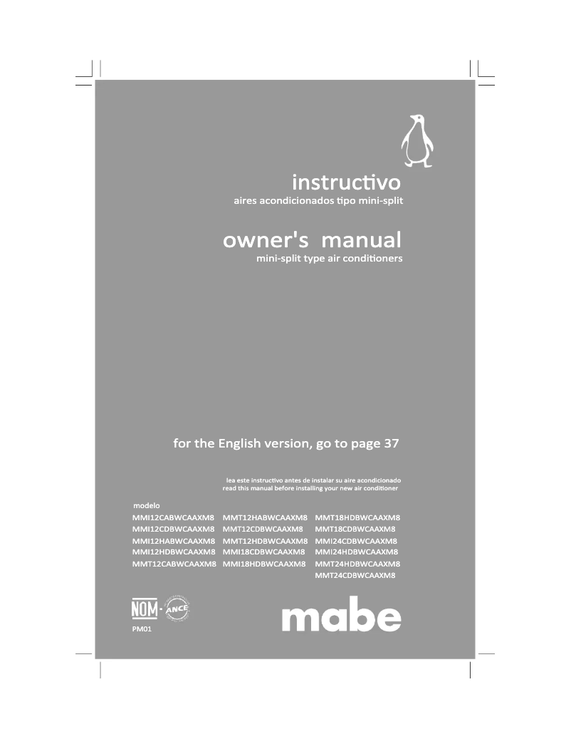 Página 1 del manual Manual de usuario Mabe MMI18CDBWCAAXM8