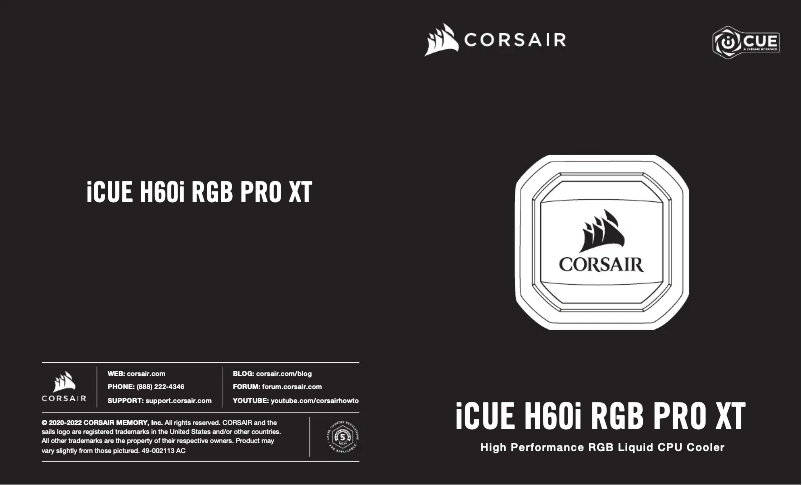 Página 1 del manual Manual de usuario Corsair iCUE H60i