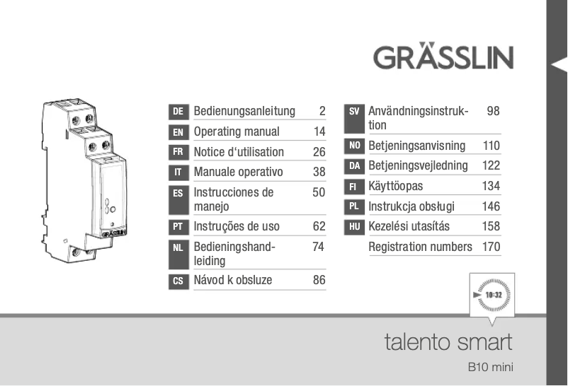 Imagen de la primera página del manual del dispositivo talento smart B10 mini