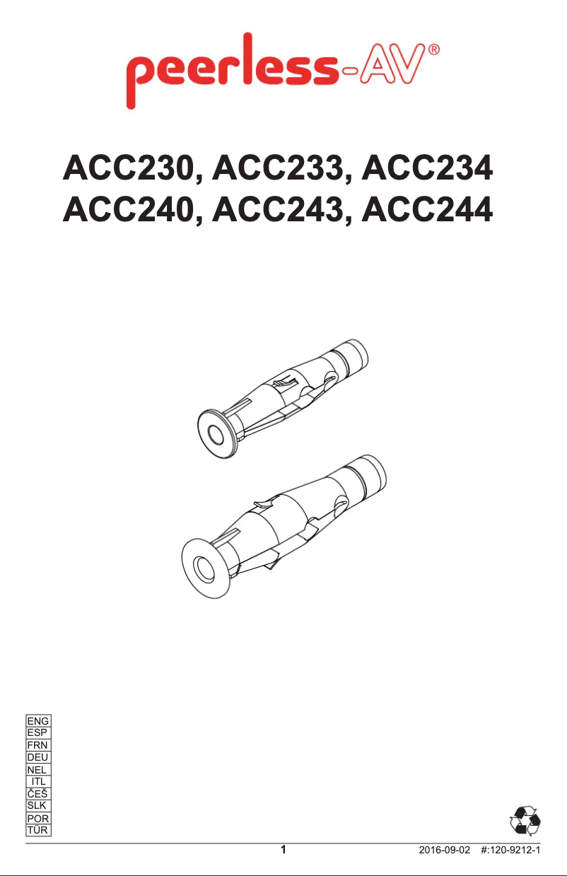 Página 1 del manual Manual de usuario Peerless-AV ACC234