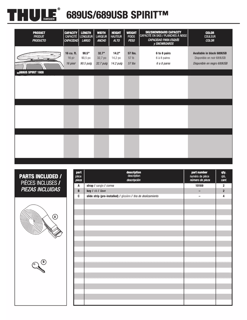Imagen de la primera página del manual del dispositivo Spirit 1600 689US