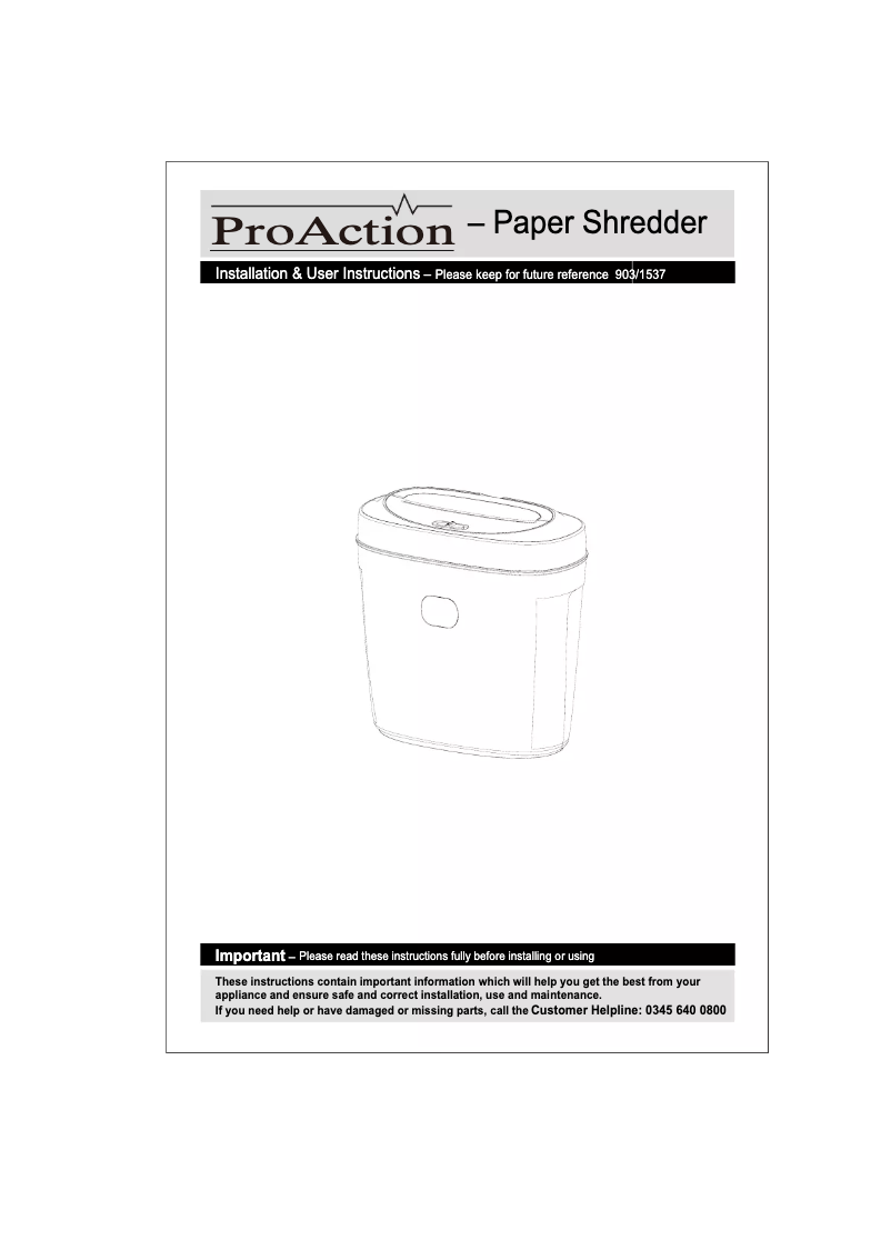 Página 1 del manual Manual de usuario ProAction VS838C