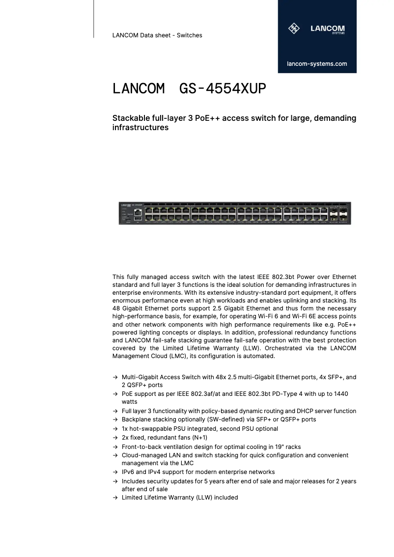 Imagen de la primera página del manual del dispositivo GS-4554XUP
