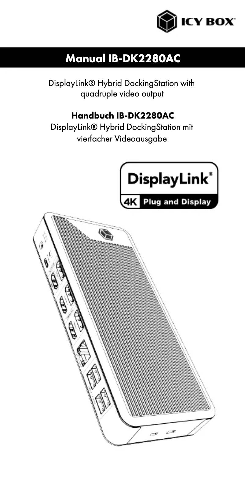 Página 1 del manual Manual de usuario Icy Box IB-DK2280AC