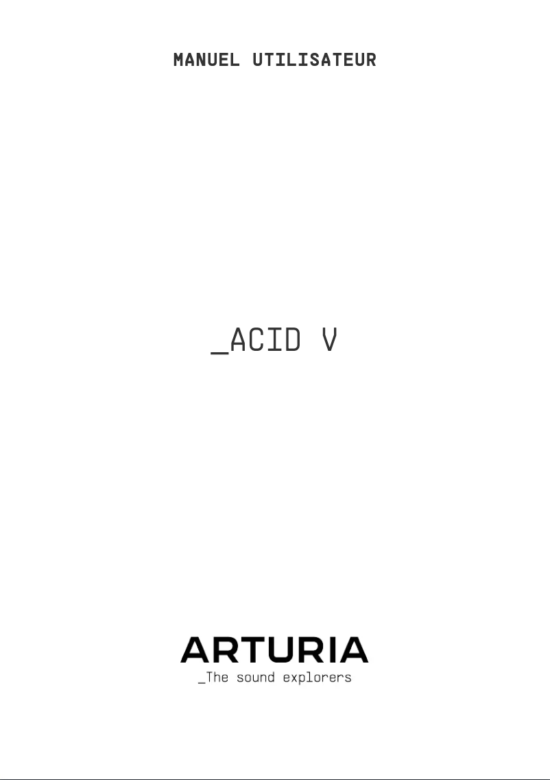 Página 1 del manual Manual de usuario Arturia Acid V