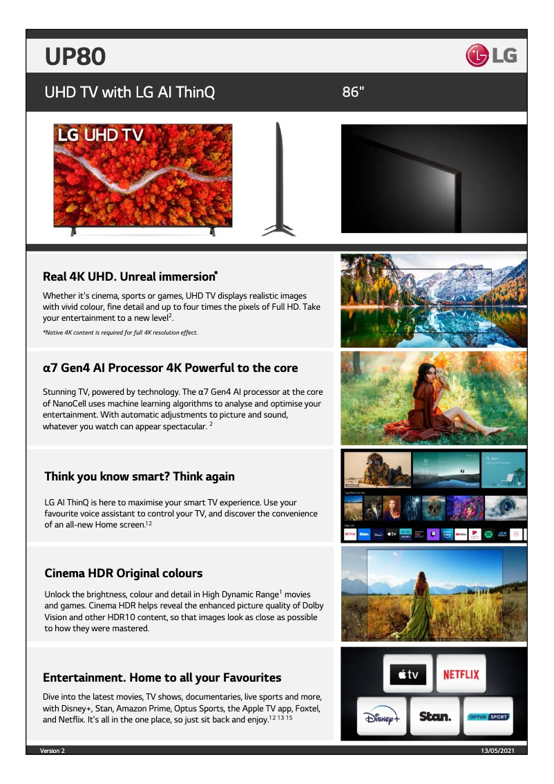 Imagen de la primera página del manual del dispositivo 86UP8000PTB