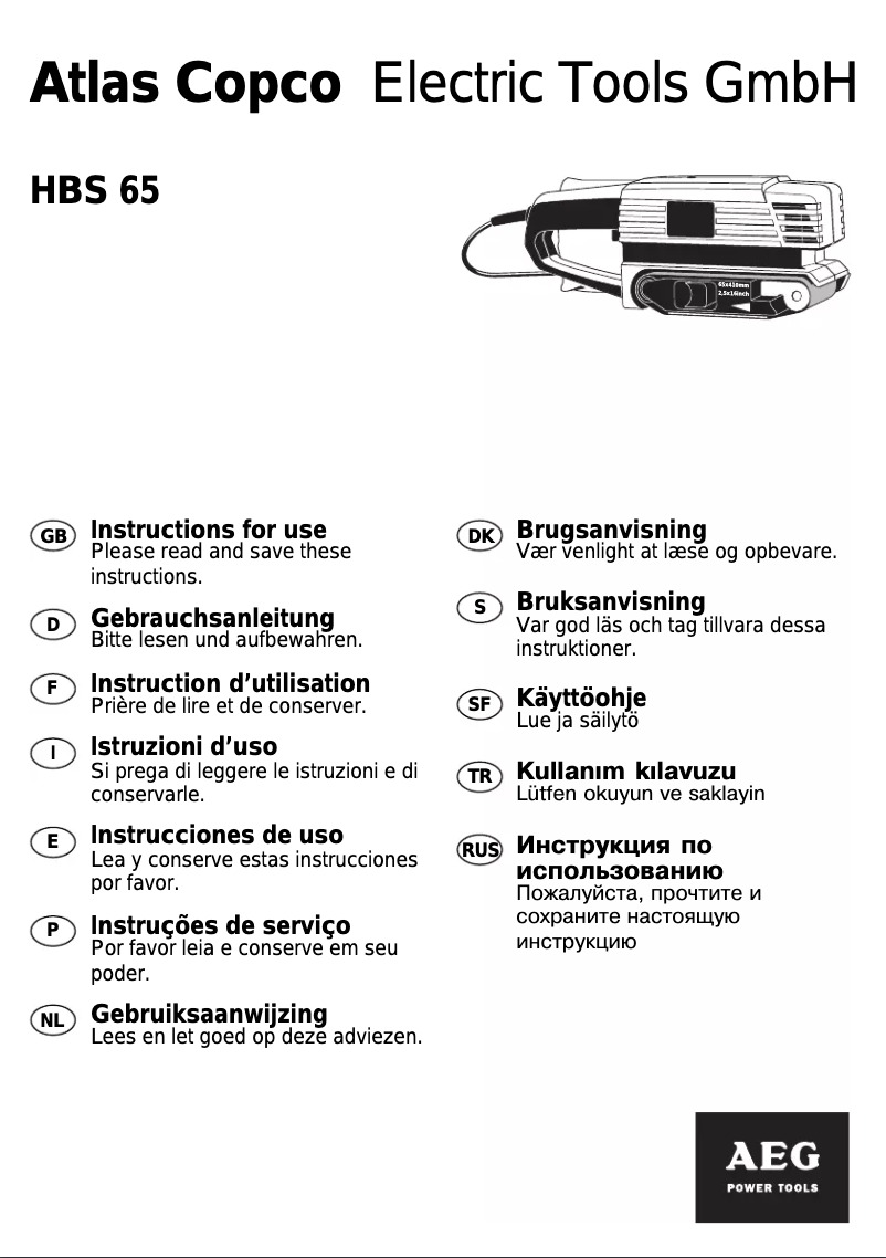 Imagen de la primera página del manual del dispositivo HBS 65