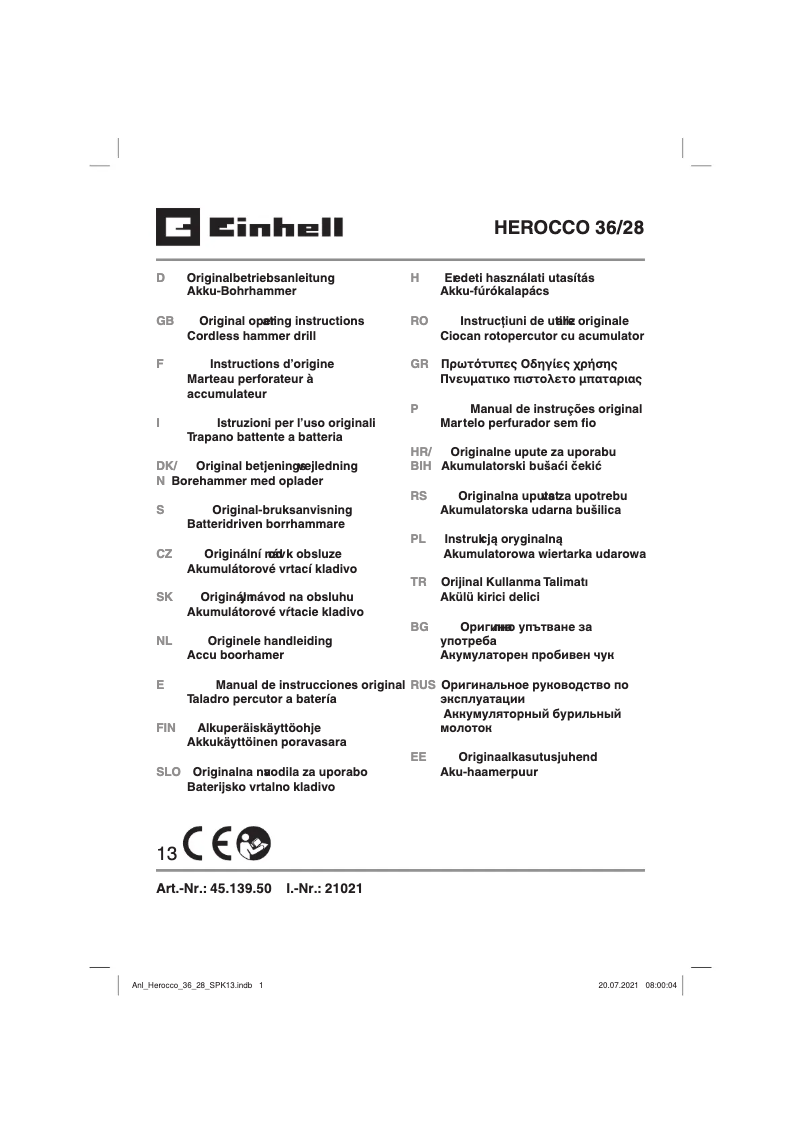 Página 1 del manual Manual de usuario Einhell HEROCCO 36/28