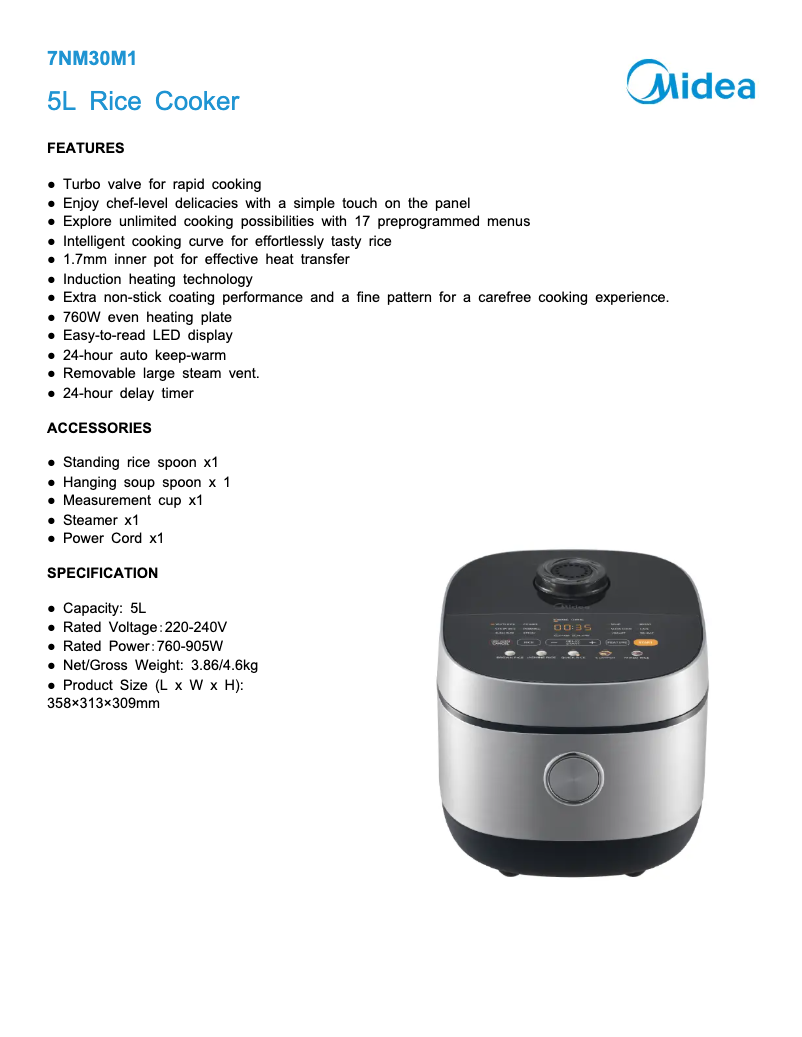 Imagen de la primera página del manual del dispositivo MB-FS5021W