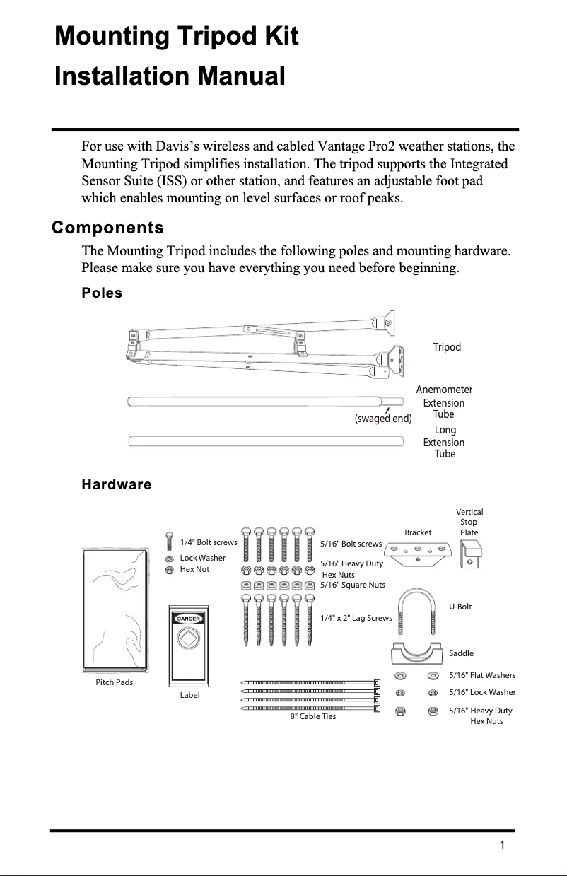 Imagen de la primera página del manual del dispositivo 7716 tripod