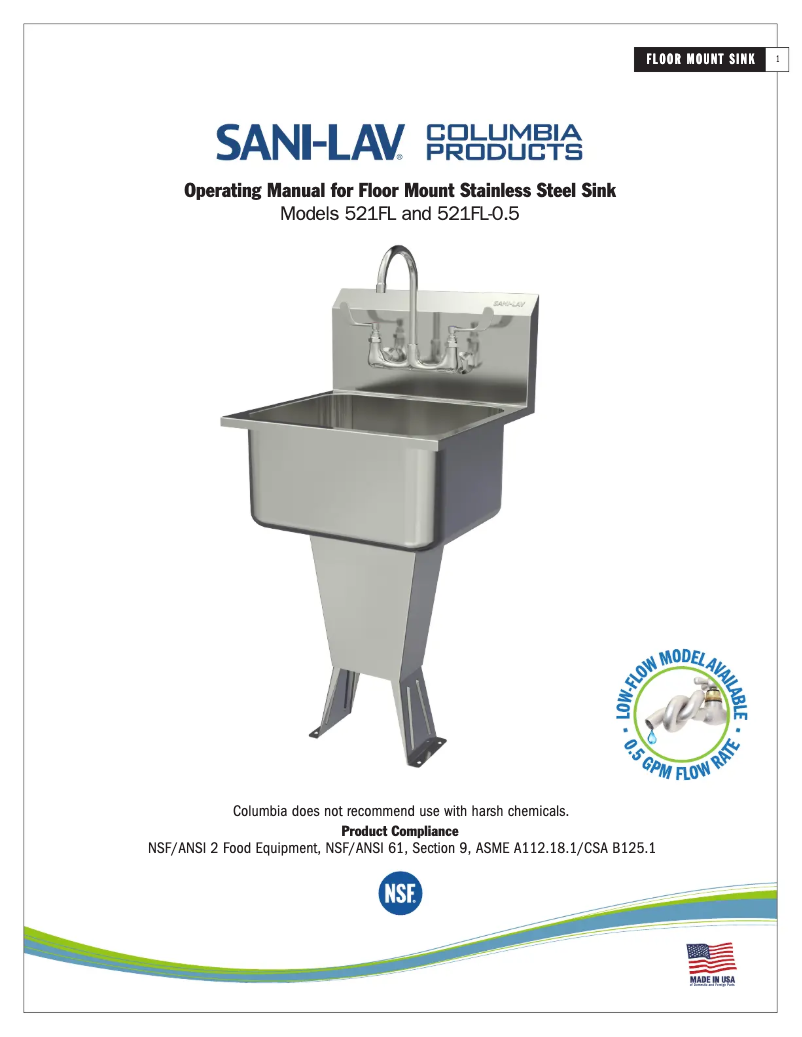 Imagen de la primera página del manual del dispositivo 521FL