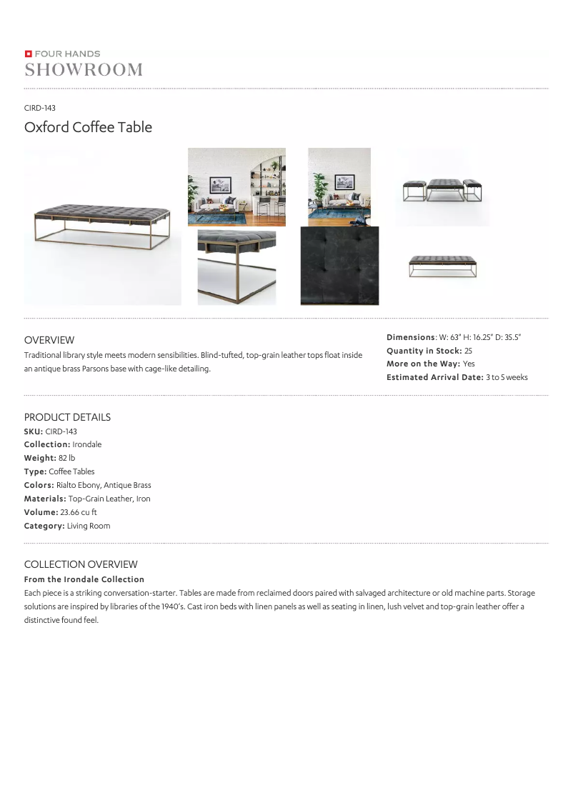 Página 1 del manual Manual de usuario Four Hands CIRD-143