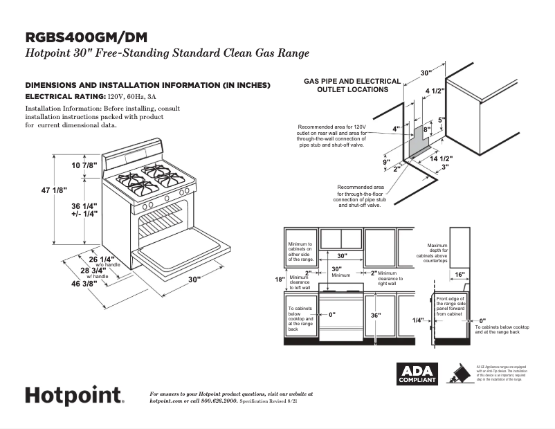 Página 1 del manual Ficha técnica Hotpoint RGBS400DMBB