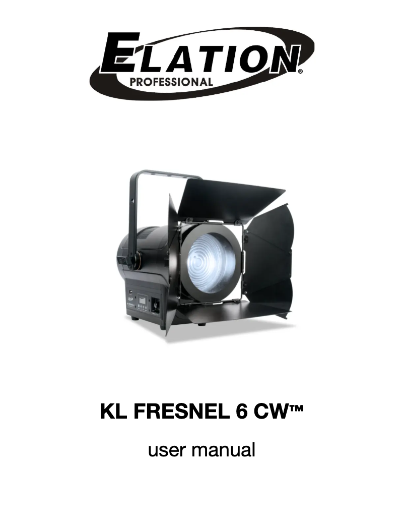 Página 1 del manual Manual de usuario Elation KL Fresnel 6 CW