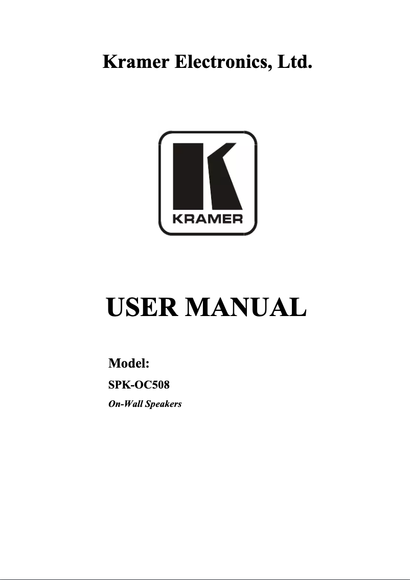 Página 1 del manual Manual de usuario Kramer SPK-OC508