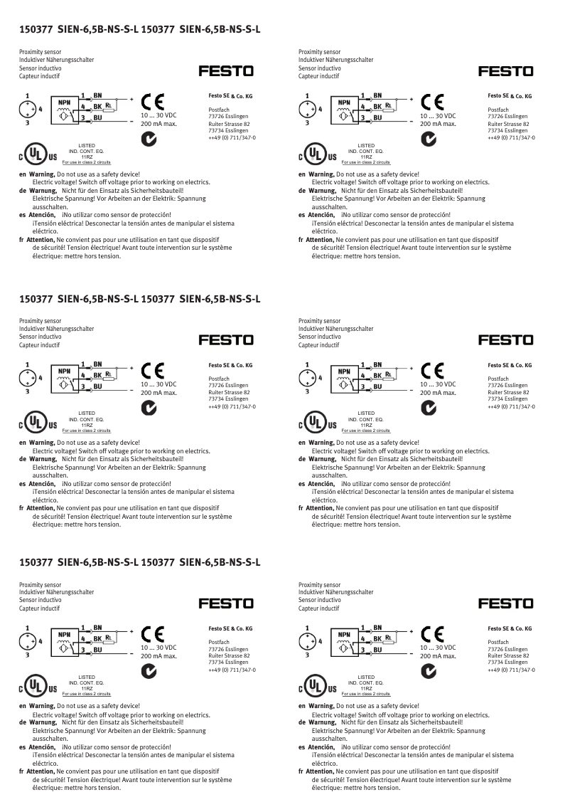 Imagen de la primera página del manual del dispositivo SIEN-6,5B-NS-S-L