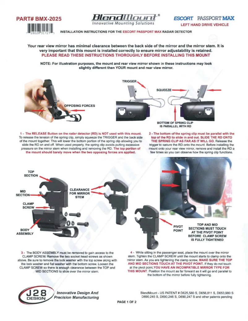 Página 1 del manual Manual de usuario BlendMount BMX-2025