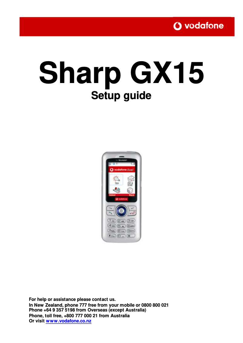 Imagen de la primera página del manual del dispositivo GX15