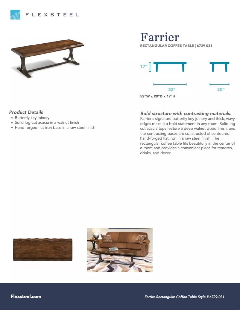 Página 1 del manual Manual de usuario Flexsteel Farrier 6729-031