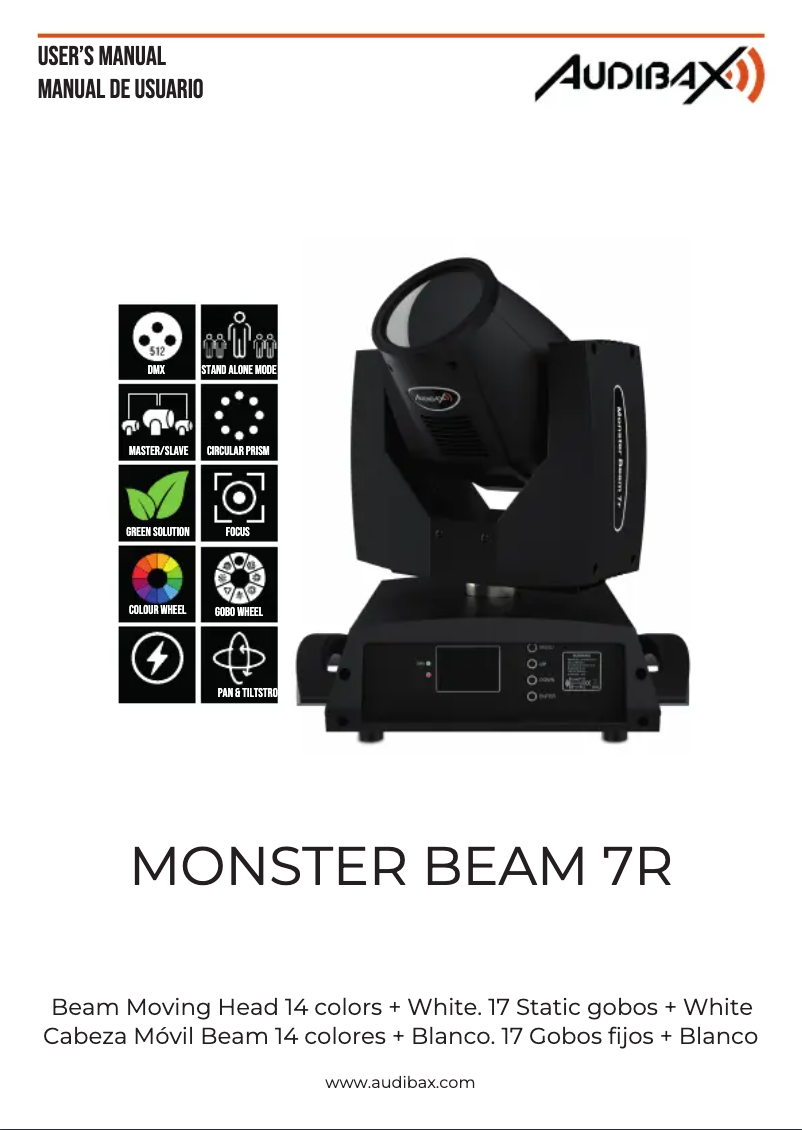 Imagen de la primera página del manual del dispositivo Monster Beam 7R