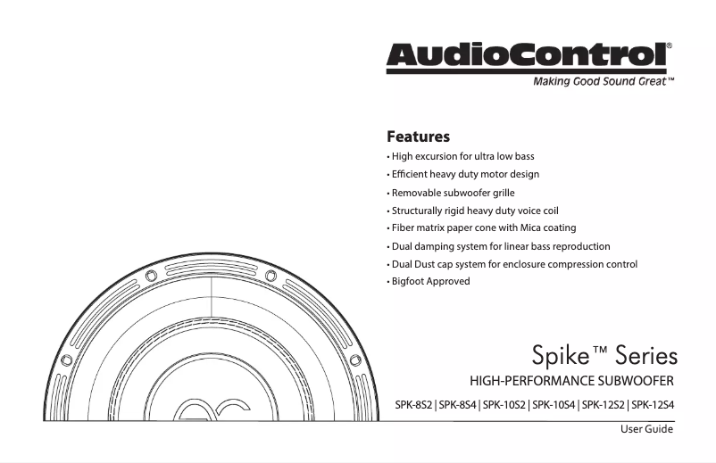 Página nº 1 - Manual de usuario AudioControl Spike SPK-10S2