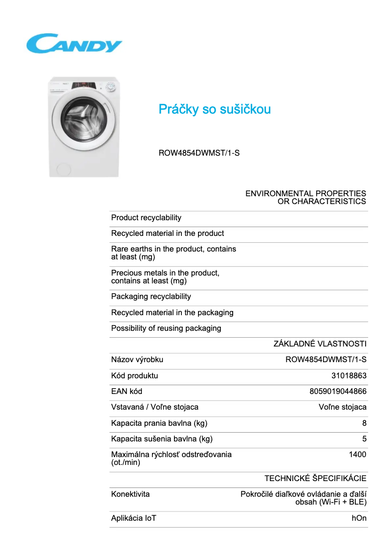 Imagen de la primera página del manual del dispositivo ROW4854DWMST/1-S