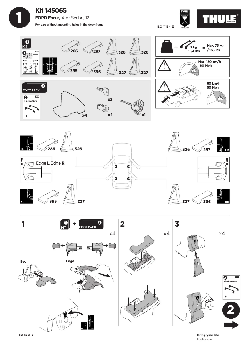 Página nº 1 - Manual de usuario Thule Kit 145065
