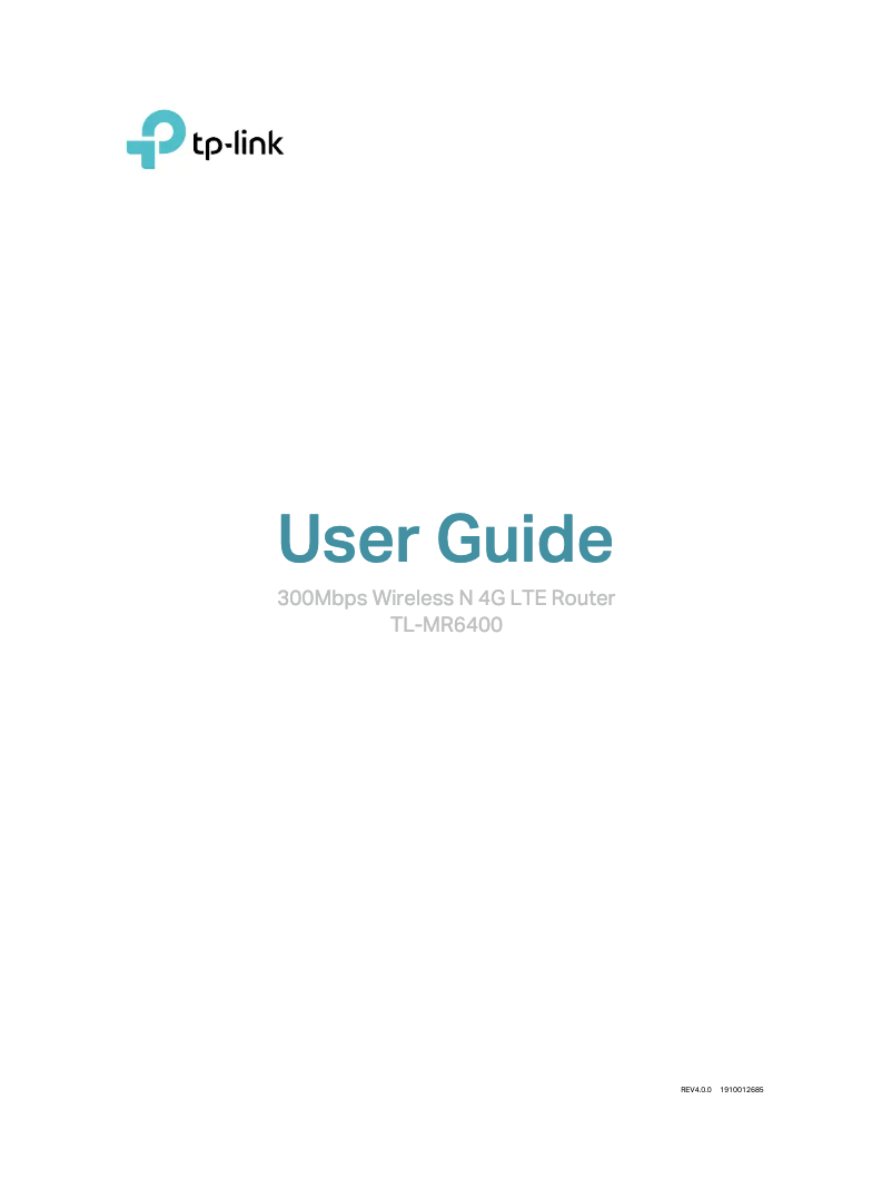 Imagen de la primera página del manual del dispositivo TL-MR6400 V3