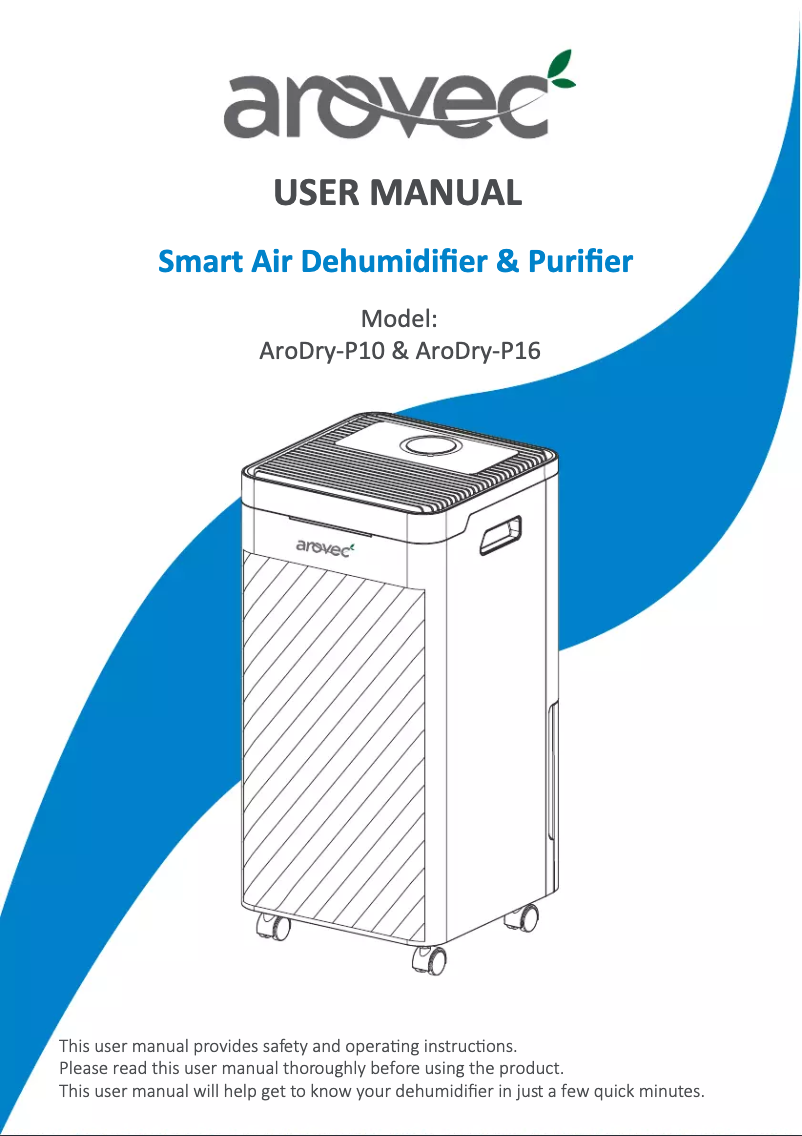 Imagen de la primera página del manual del dispositivo AroDry-P10