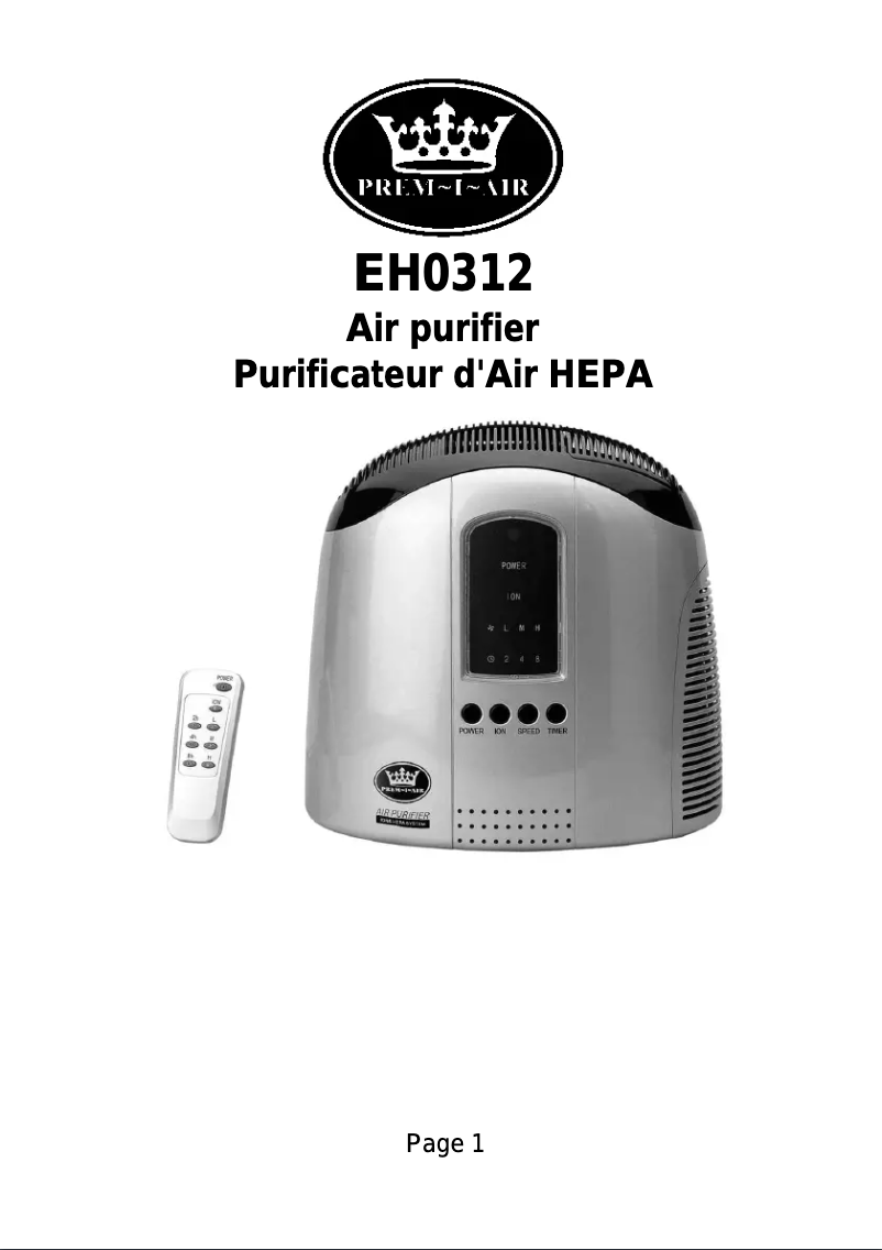 Página 1 del manual Manual de usuario Prem-I-Air EH0312