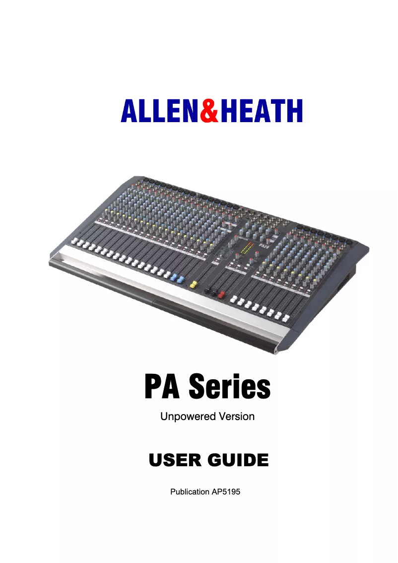 Página 1 del manual Manual de usuario Allen & Heath PA28
