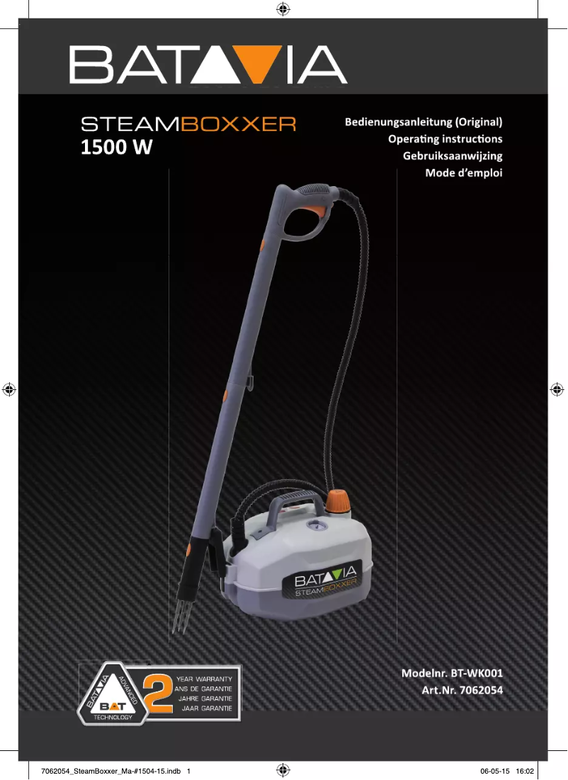 Página nº 1 - Manual de usuario Batavia SteamBoxxer BT-WK001