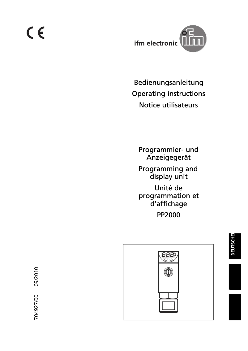 Imagen de la primera página del manual del dispositivo PP2000
