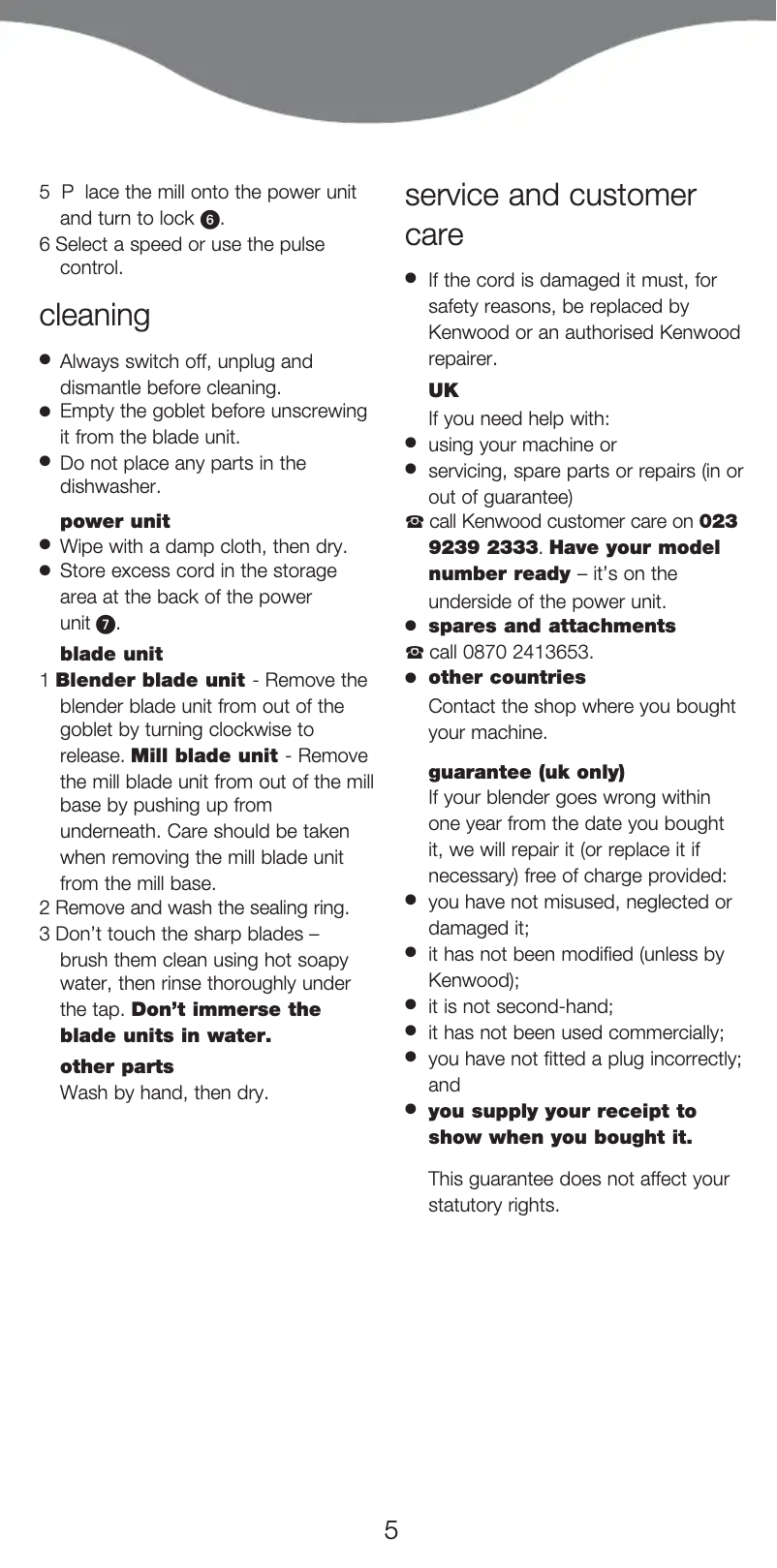 Página 1 del manual Manual de usuario Kenwood BL640
