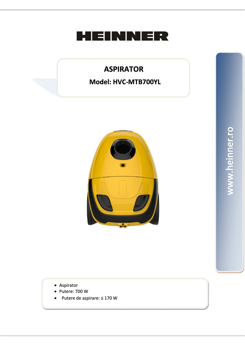 Página 1 del manual Manual de usuario Heinner HVC-MTB700YL