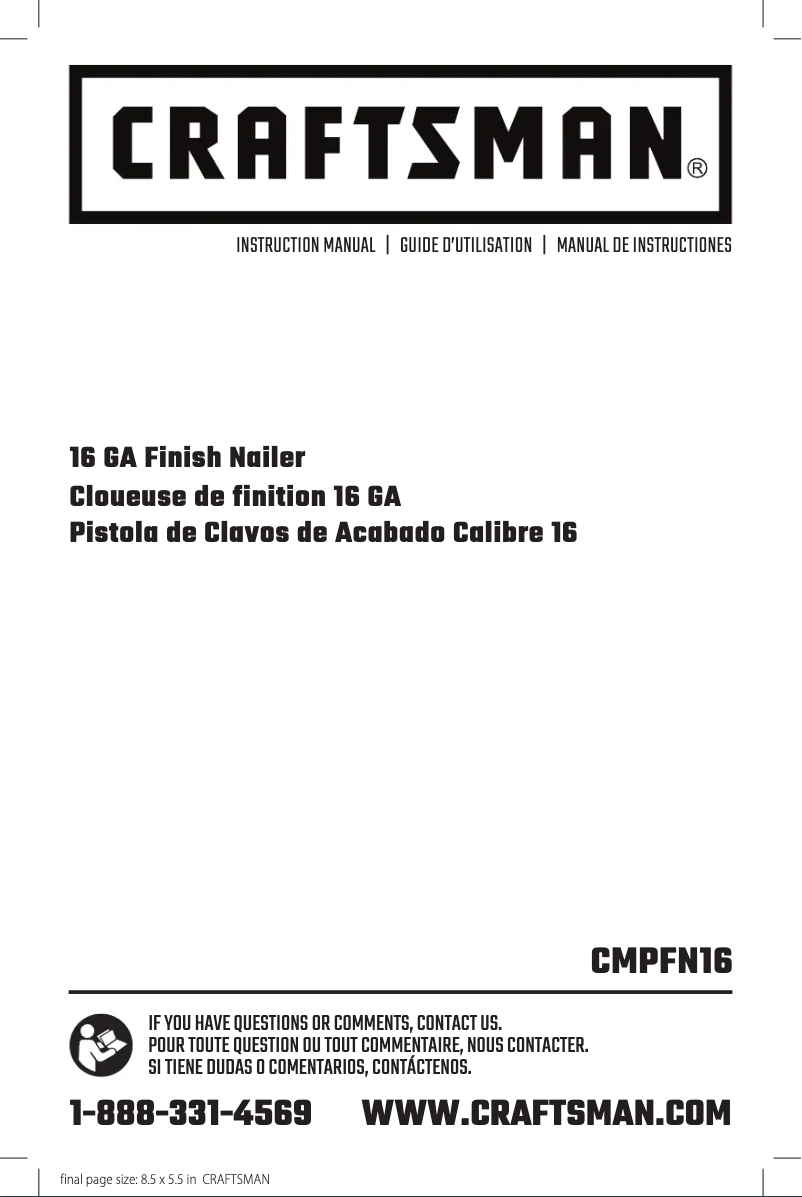 Imagen de la primera página del manual del dispositivo CMPFN16K