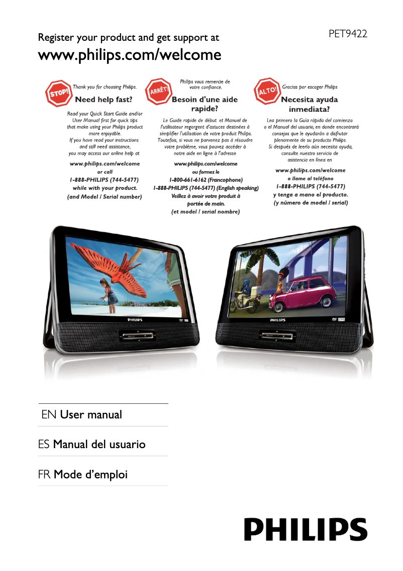 Imagen de la primera página del manual del dispositivo PET9422