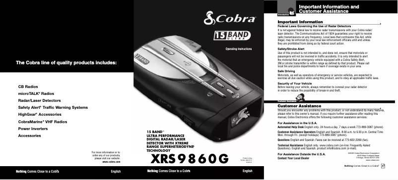 Página nº 1 - Manual de usuario Cobra XRS 9860G
