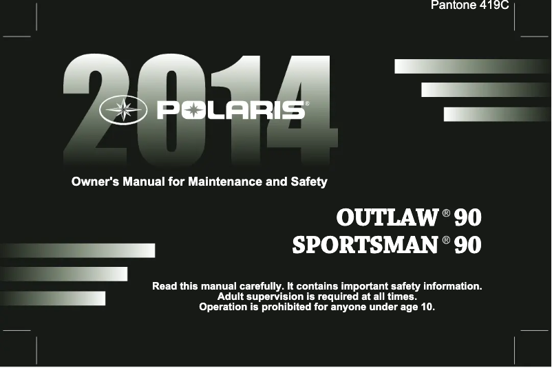 Página 1 del manual Manual de usuario Polaris Sportsman 90 (2014)