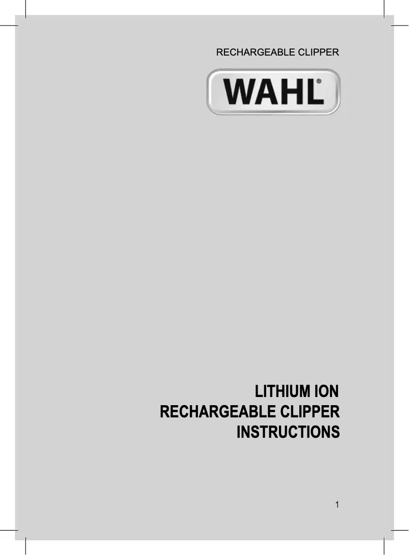 Página 1 del manual Manual de usuario Wahl Lithium Ion 796001
