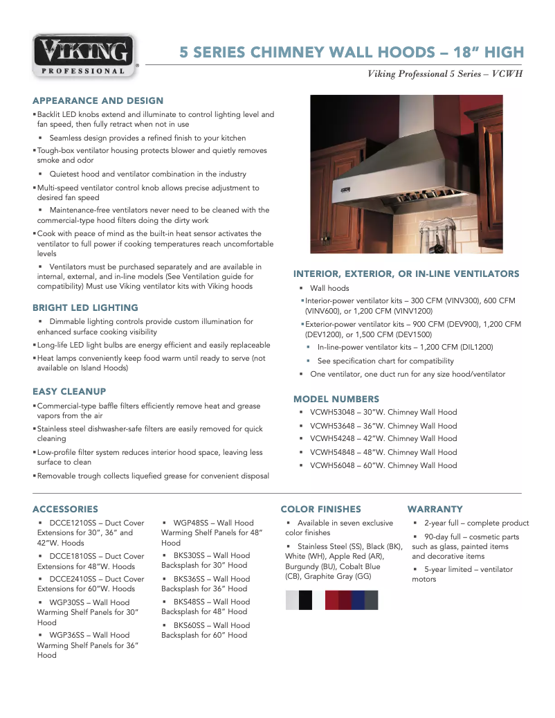 Imagen de la primera página del manual del dispositivo VCWH54848BK