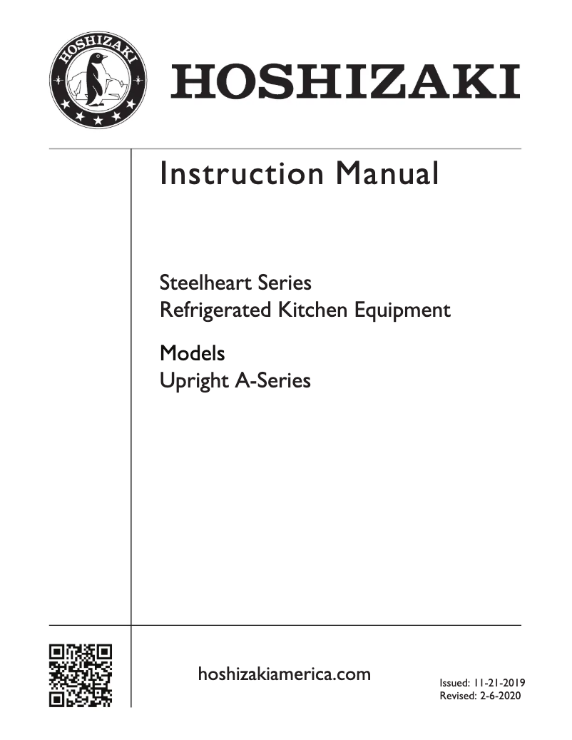 Página 1 del manual Manual de usuario Hoshizaki PT1A-FG-FG